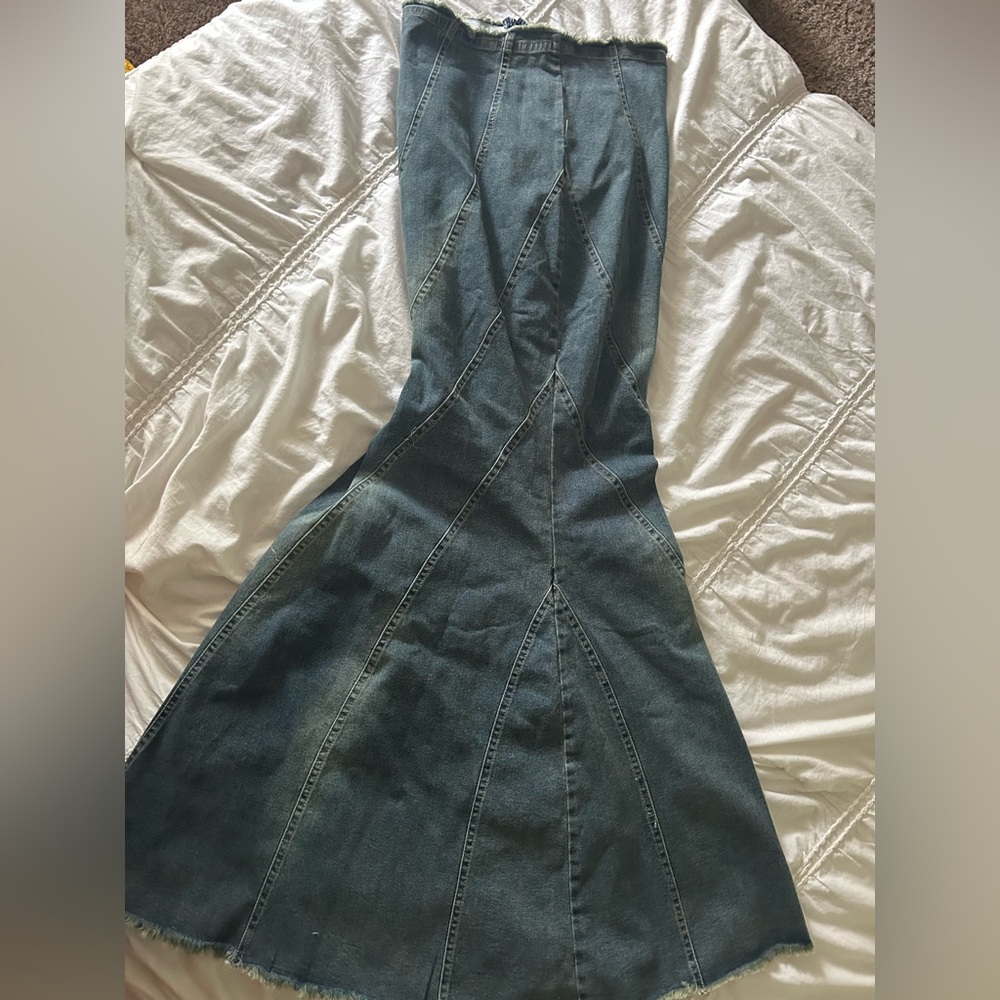 Fashion Nova Blue Denim Skirt